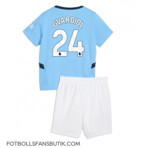 Manchester City Josko Gvardiol #24 Replika Hemmatröja Barn 2024-25 Kortärmad (+ Korta byxor)